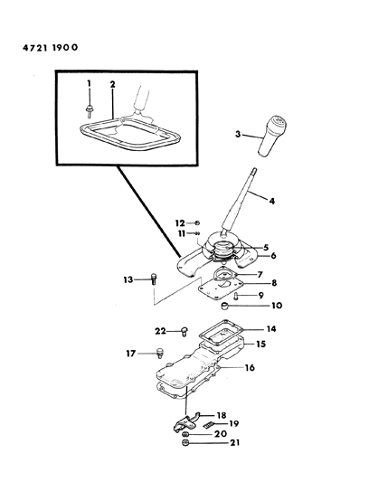 1984 Dodge Conquest Controls, Gearshift Diagram