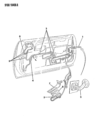 1989 Chrysler TC Maserati Wiring & Switches - Front Door Diagram