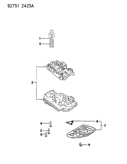 1993 Dodge Colt Valve Body & Components Diagram 6