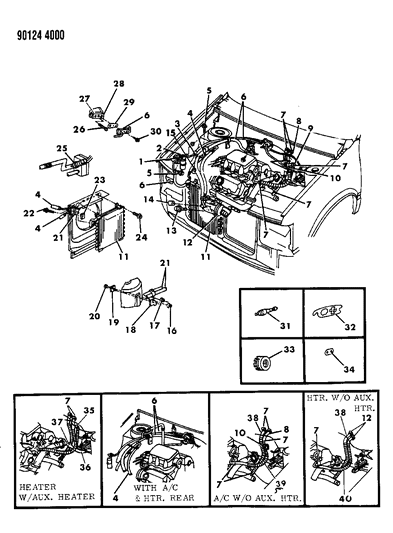 1990 Chrysler Town & Country Plumbing - A/C & Heater Diagram 3