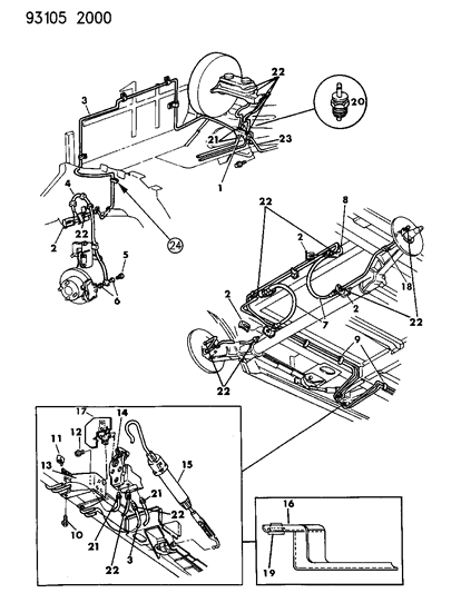 1993 Dodge Grand Caravan Lines & Hoses, Brake Diagram