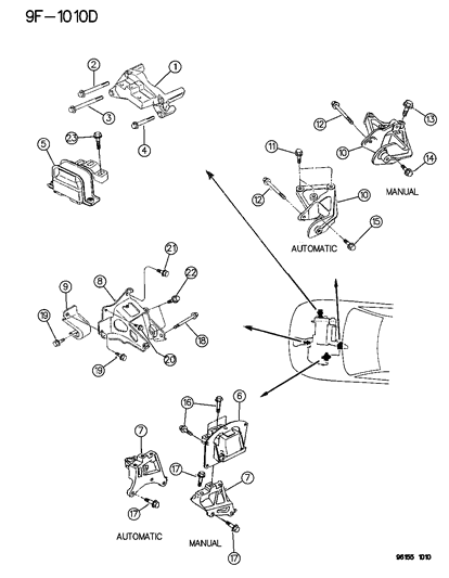 1996 Dodge Stratus Engine Mounts Diagram 3