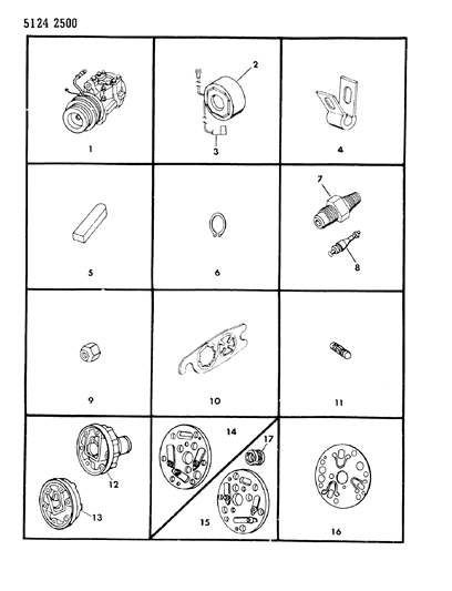 1985 Chrysler Laser Compressor, Air Conditioner Diagram