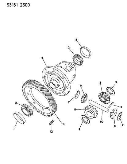 1993 Dodge Daytona Differential, Automatic Transaxle Diagram