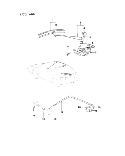 1986 Dodge Colt Liftgate Wiper & Washer Diagram