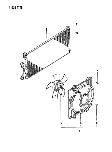 1991 Dodge Stealth Condenser, Air Conditioner Diagram