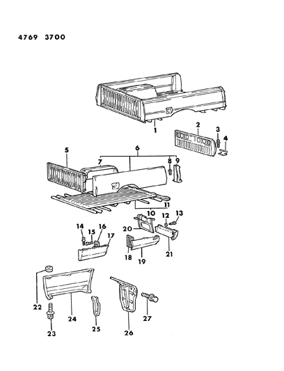 1984 Dodge Ram 50 Bolt-Front Door Window Regulator Diagram for MS240251