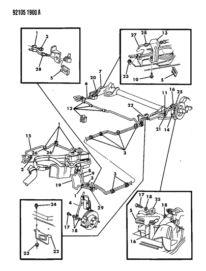 1992 Chrysler New Yorker Salon Lines & Hoses, Brake Diagram