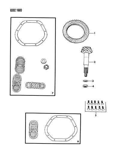 1989 Dodge W250 Gear & Pinion Kit - Front Axles Diagram 2