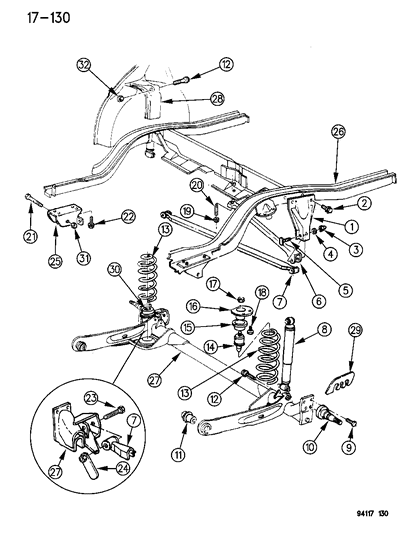 1995 Chrysler LeBaron Bar-Track Diagram for 4882822