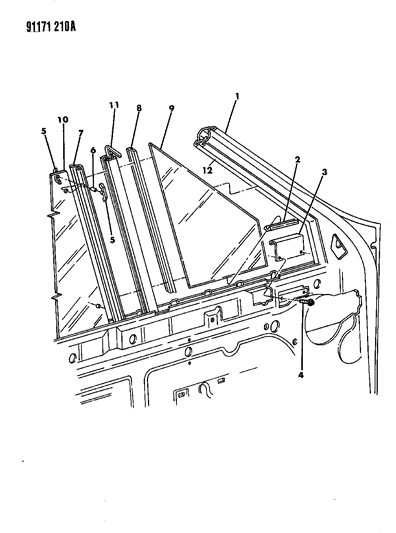 1991 Dodge Shadow Door, Front Diagram 1