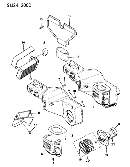 1992 Jeep Wrangler Heater Unit Diagram