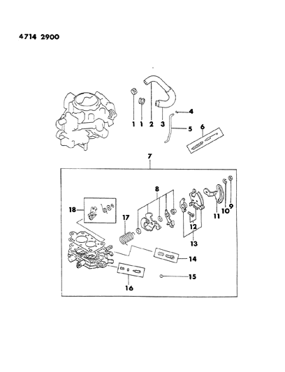 1984 Dodge Ram 50 Carburetor Throttle Parts Diagram 1