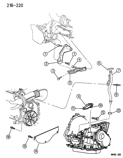 1996 Dodge Grand Caravan Transaxle Mounting & Miscellaneous Parts Diagram 2