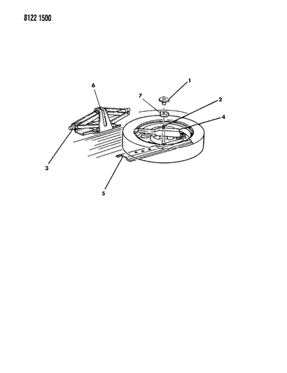 1988 Chrysler LeBaron Base Jack & Spare Tire Stowage Diagram 1