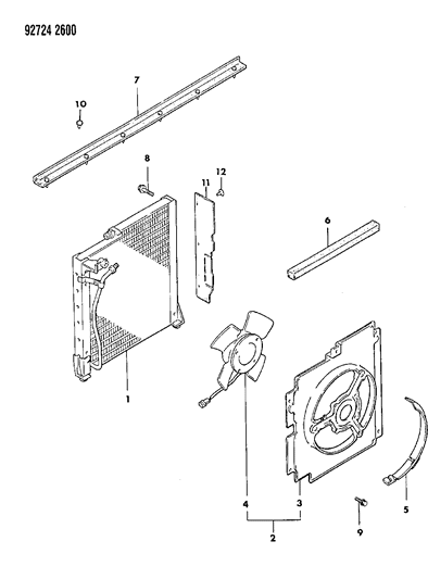 1994 Dodge Colt Condenser, Air Conditioner Diagram 2