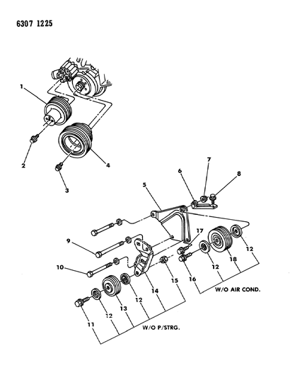 1987 Dodge Dakota Drive Pulleys Diagram 2