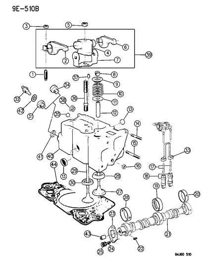 1996 Jeep Cherokee Camshaft & Valves Diagram 2