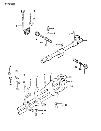 1989 Chrysler Conquest Control, Shift Diagram