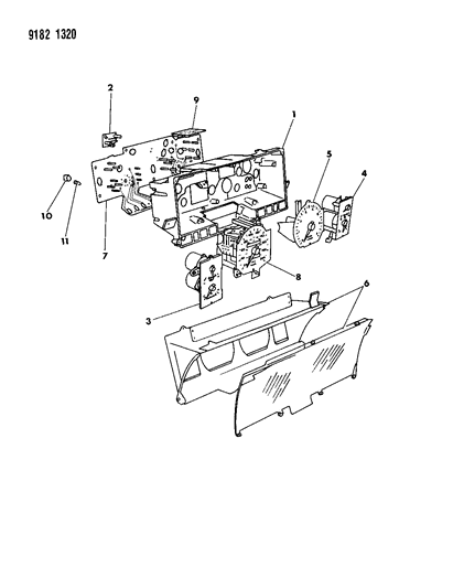 1989 Dodge Spirit Instrument Panel Cluster Diagram