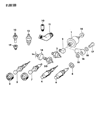 1985 Jeep Wagoneer Switches & Sending Units Diagram