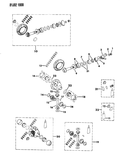 1986 Jeep Comanche Differential - Front Axle Diagram