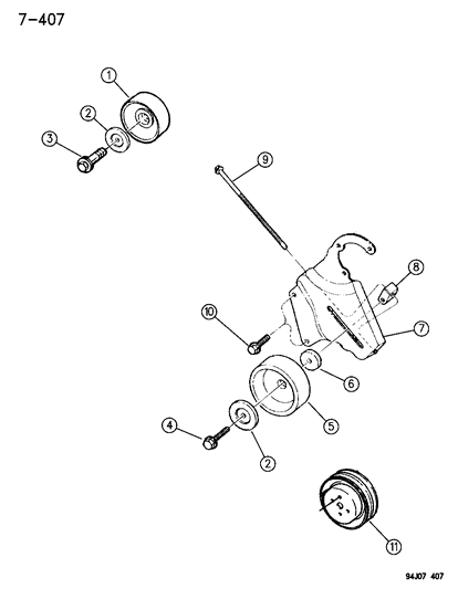 1996 Jeep Cherokee Drive Pulleys Diagram 2