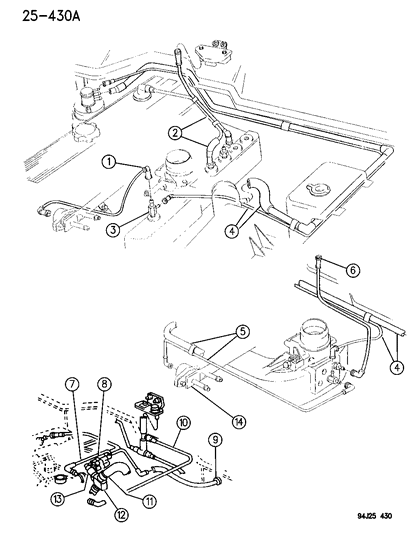 1995 Jeep Cherokee Emission Control Vacuum Harness Diagram 2