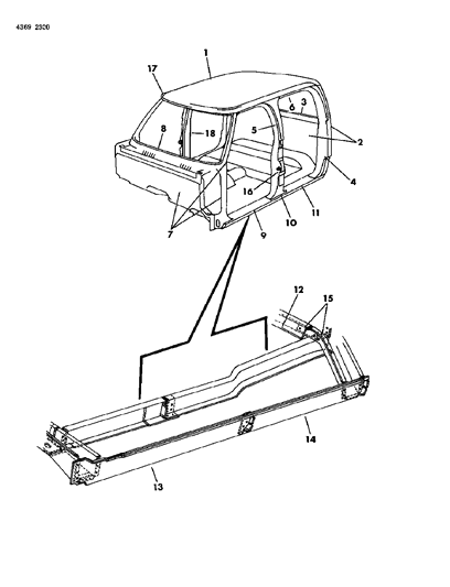 1985 Dodge Ramcharger Body Panels Diagram 2