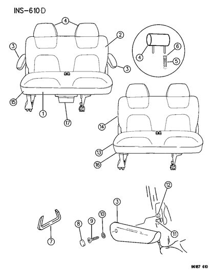 1996 Dodge Grand Caravan Rear Seats Diagram 1