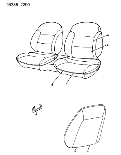 1993 Dodge Daytona Rear Seat Diagram 2