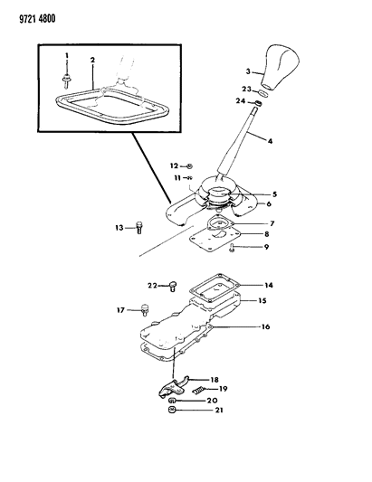 1989 Chrysler Conquest Controls, Gearshift Diagram