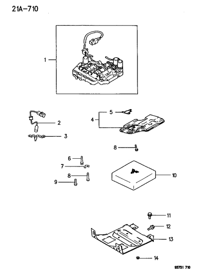 1996 Dodge Stealth Valve Body & Electronic Control Diagram