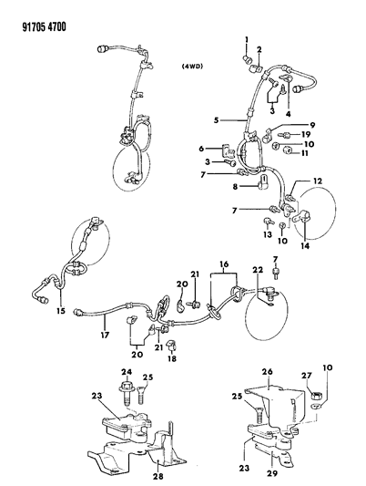 1991 Dodge Colt Anti-Skid Brake Sensor Diagram 2