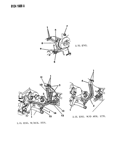 1988 Dodge Caravan Plumbing - Heater Diagram