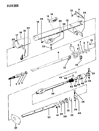 1984 Jeep J20 BUSHING-Steering Column Diagram for J4487696