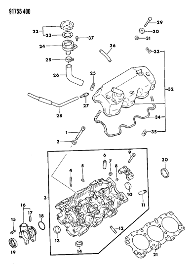 1991 Dodge Ram 50 Camshaft Seal Diagram for MD153103