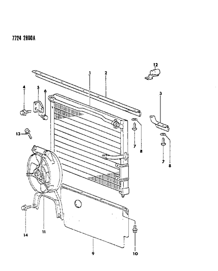 1988 Dodge Raider Condenser, Air Conditioner Diagram