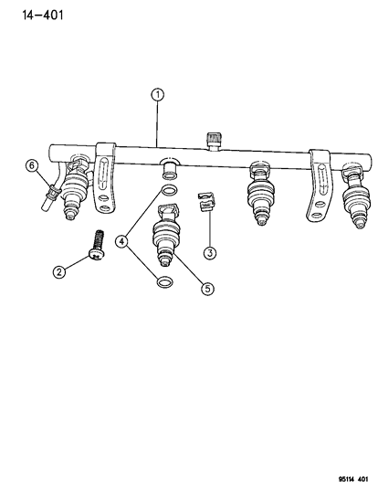 1995 Dodge Neon Rail Fuel Diagram for 4762614