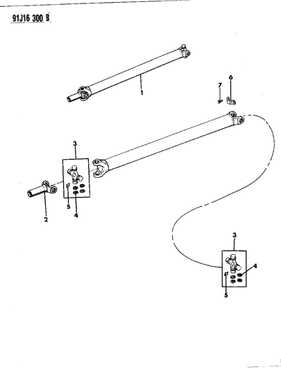 1992 Jeep Comanche Rear Propeller Shaft Diagram