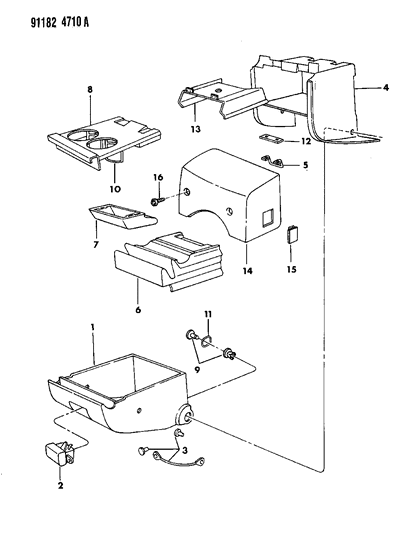 1991 Dodge Caravan Instrument Panel Center Module Diagram