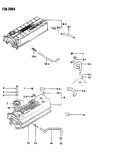 1988 Dodge Colt Cylinder Head Cover Diagram