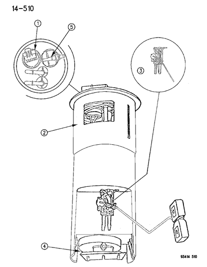 1995 Chrysler LHS Fuel Pump & Level Unit Diagram