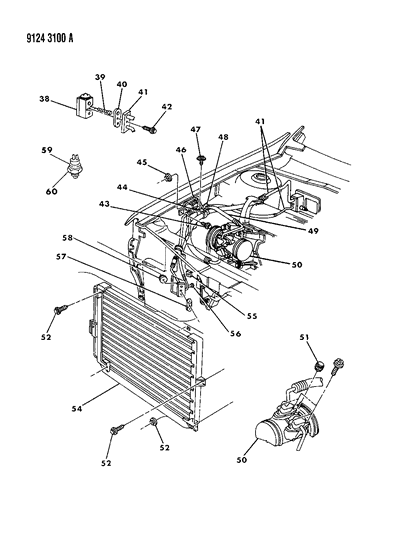 1989 Dodge Spirit Plumbing - A/C & Heater Diagram 2