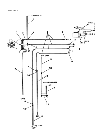 1984 Dodge W350 EGR Hose Harness Diagram 1