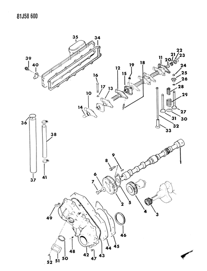 1985 Jeep Wrangler Camshaft & Valves Diagram 1