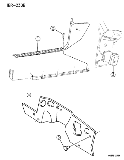 1994 Dodge Ram 3500 Panel-COWL And SILL Trim Diagram for 5EP47RMA