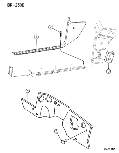 1994 Dodge Ram 2500 Cowl & Sill Diagram