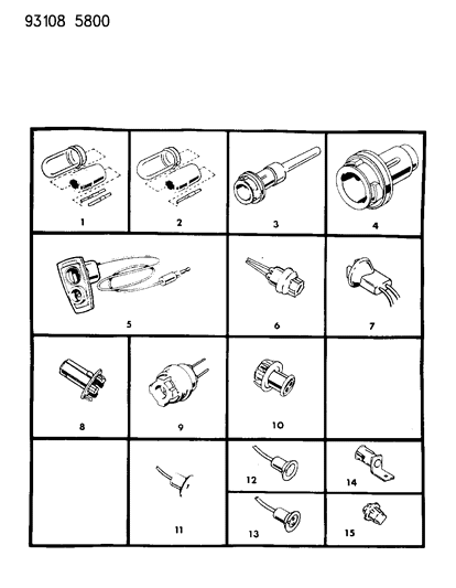 1993 Chrysler LeBaron GTC Sockets & Bulbs - Exterior Lamps Diagram