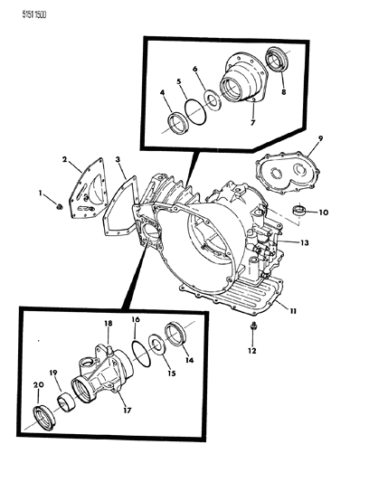 1985 Chrysler LeBaron Case, Extension And Retainer Diagram